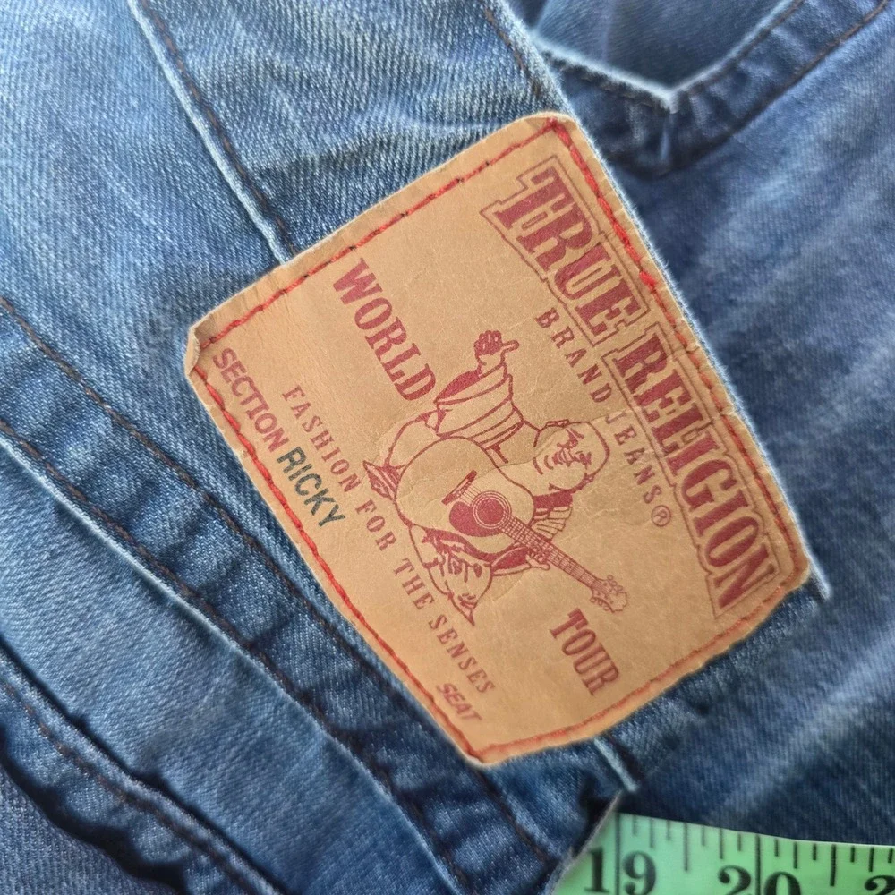 True Religion Ricky Mens Blue Straight Leg Jeans Made in USA MB8859BA Size 34